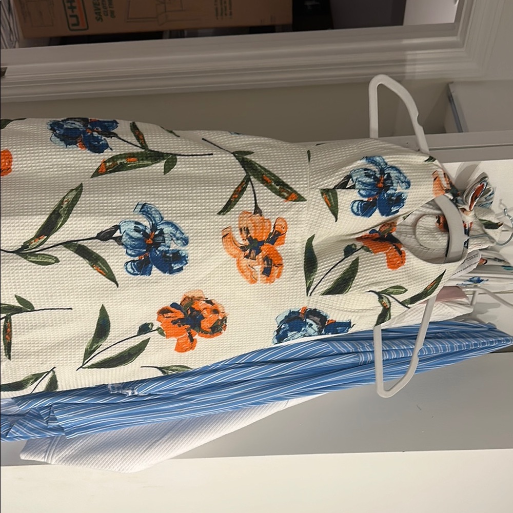 Ramy Brook Halter Sundress in White and Blue